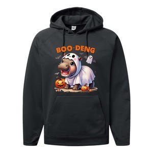 Halloween Boo Deng Moo Deng Hippo Cute Performance Fleece Hoodie