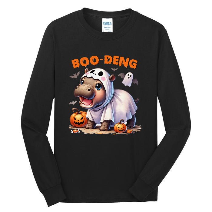 Halloween Boo Deng Moo Deng Hippo Cute Tall Long Sleeve T-Shirt