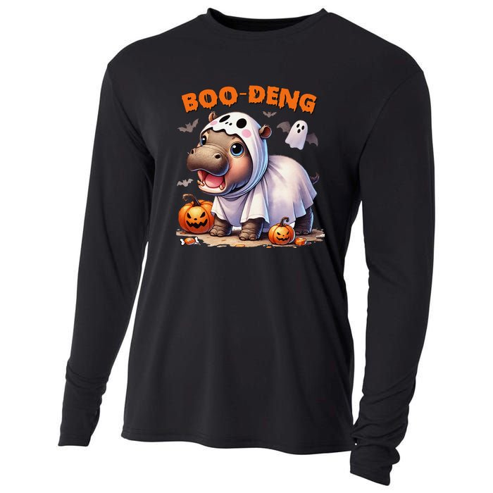 Halloween Boo Deng Moo Deng Hippo Cute Cooling Performance Long Sleeve Crew