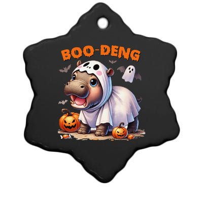 Halloween Boo Deng Moo Deng Hippo Cute Ceramic Star Ornament