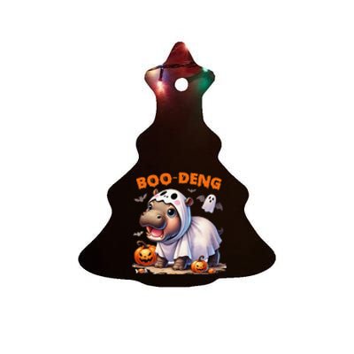 Halloween Boo Deng Moo Deng Hippo Cute Ceramic Tree Ornament