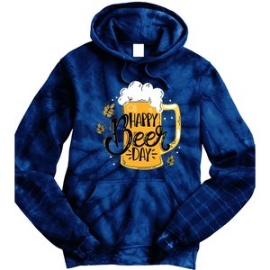 Happy Beer Day Funny Drinking Gift Tie Dye Hoodie