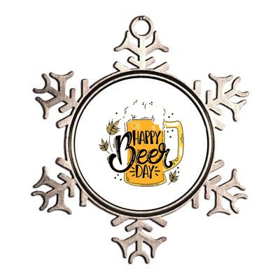 Happy Beer Day Funny Drinking Gift Metallic Star Ornament