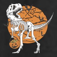 Halloween Boy Dinosaur Skeleton T Rex Scary Pumpkin Moon 11oz C Handle Ceramic Mug