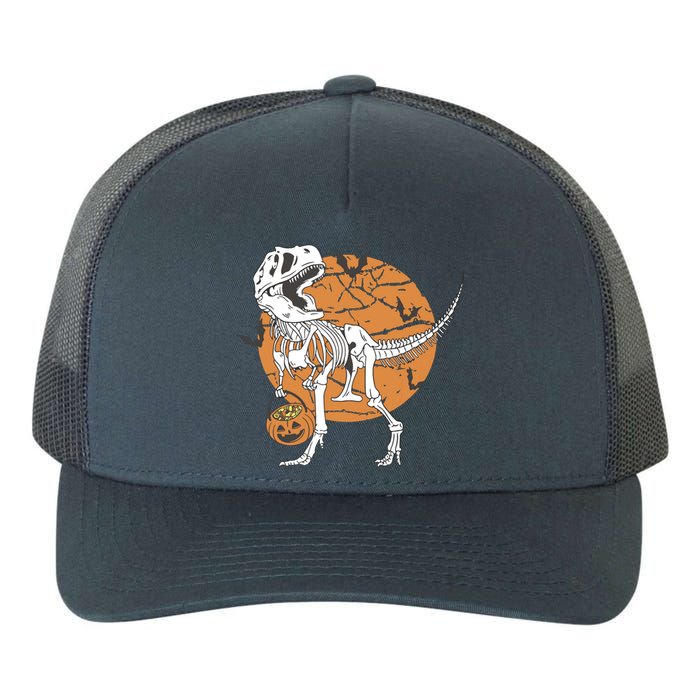 Halloween Boy Dinosaur Skeleton T Rex Scary Pumpkin Moon Yupoong Adult 5-Panel Trucker Hat