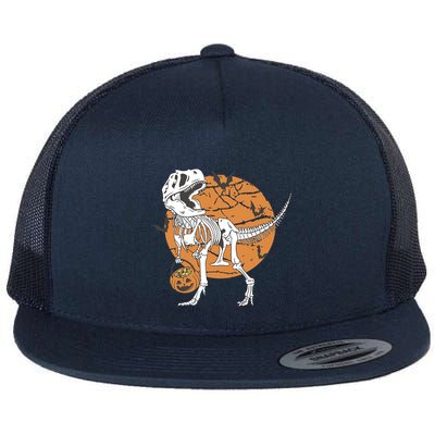 Halloween Boy Dinosaur Skeleton T Rex Scary Pumpkin Moon Flatbill Hat