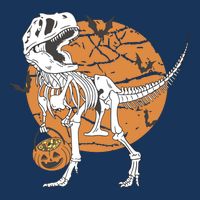 Halloween Boy Dinosaur Skeleton T Rex Scary Pumpkin Moon Flat Bill Trucker Hat
