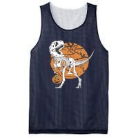 Halloween Boy Dinosaur Skeleton T Rex Scary Pumpkin Moon Mesh Reversible Basketball Jersey Tank