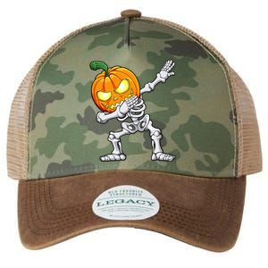 Halloween Boy Dabbing Skeleton Scary Pumpkin Jack O Lantern Legacy Tie Dye Trucker Hat