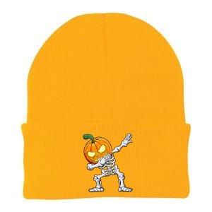 Halloween Boy Dabbing Skeleton Scary Pumpkin Jack O Lantern Knit Cap Winter Beanie