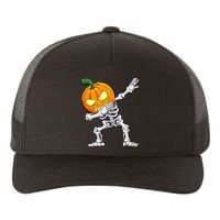 Halloween Boy Dabbing Skeleton Scary Pumpkin Jack O Lantern Yupoong Adult 5-Panel Trucker Hat