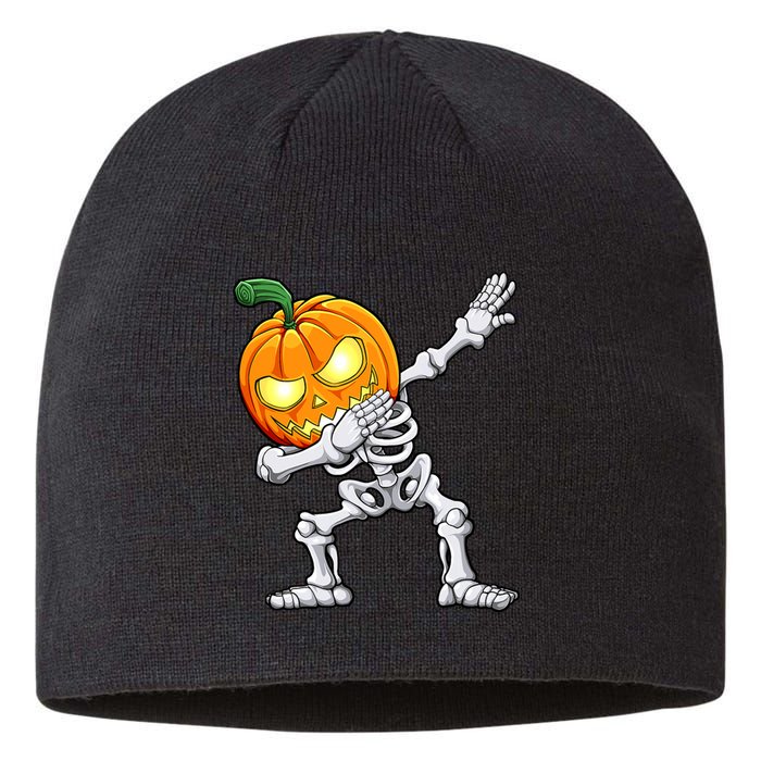 Halloween Boy Dabbing Skeleton Scary Pumpkin Jack O Lantern Sustainable Beanie