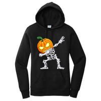 Halloween Boy Dabbing Skeleton Scary Pumpkin Jack O Lantern Women's Pullover Hoodie