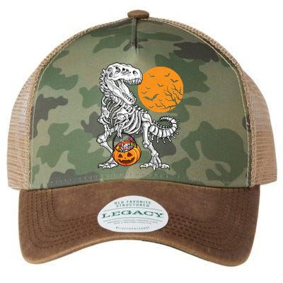 Halloween Boy Dinosaur Skeleton T Rex Scary Pumpkin Moon 5036 Legacy Tie Dye Trucker Hat