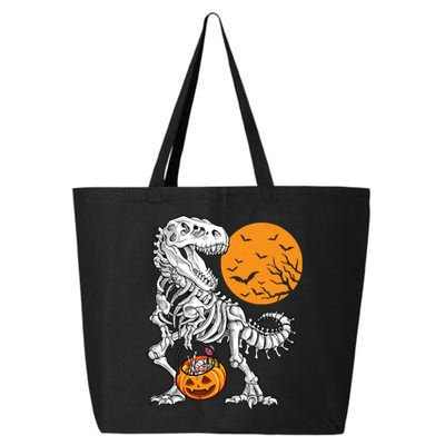 Halloween Boy Dinosaur Skeleton T Rex Scary Pumpkin Moon 5036 25L Jumbo Tote