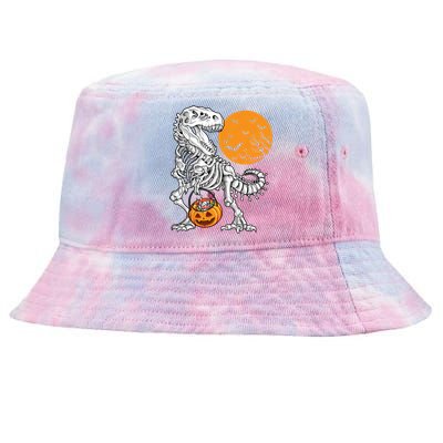 Halloween Boy Dinosaur Skeleton T Rex Scary Pumpkin Moon 5036 Tie-Dyed Bucket Hat