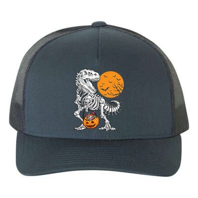 Halloween Boy Dinosaur Skeleton T Rex Scary Pumpkin Moon 5036 Yupoong Adult 5-Panel Trucker Hat