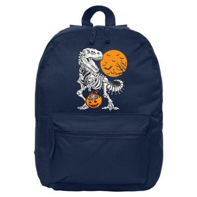 Halloween Boy Dinosaur Skeleton T Rex Scary Pumpkin Moon 5036 16 in Basic Backpack