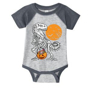 Halloween Boy Dinosaur Skeleton T Rex Scary Pumpkin Moon 5036 Infant Baby Jersey Bodysuit