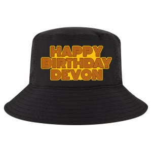 Happy Birthday Devon Personalized Name Retro Typography Cool Comfort Performance Bucket Hat