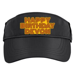 Happy Birthday Devon Personalized Name Retro Typography Adult Drive Performance Visor