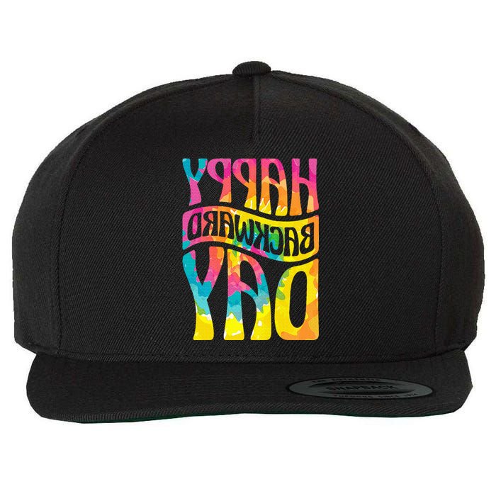 Happy Backward Day and Backward Reversed Day Wool Snapback Cap