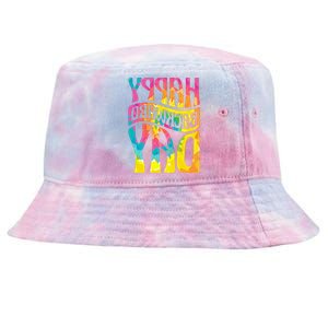 Happy Backward Day and Backward Reversed Day Tie-Dyed Bucket Hat