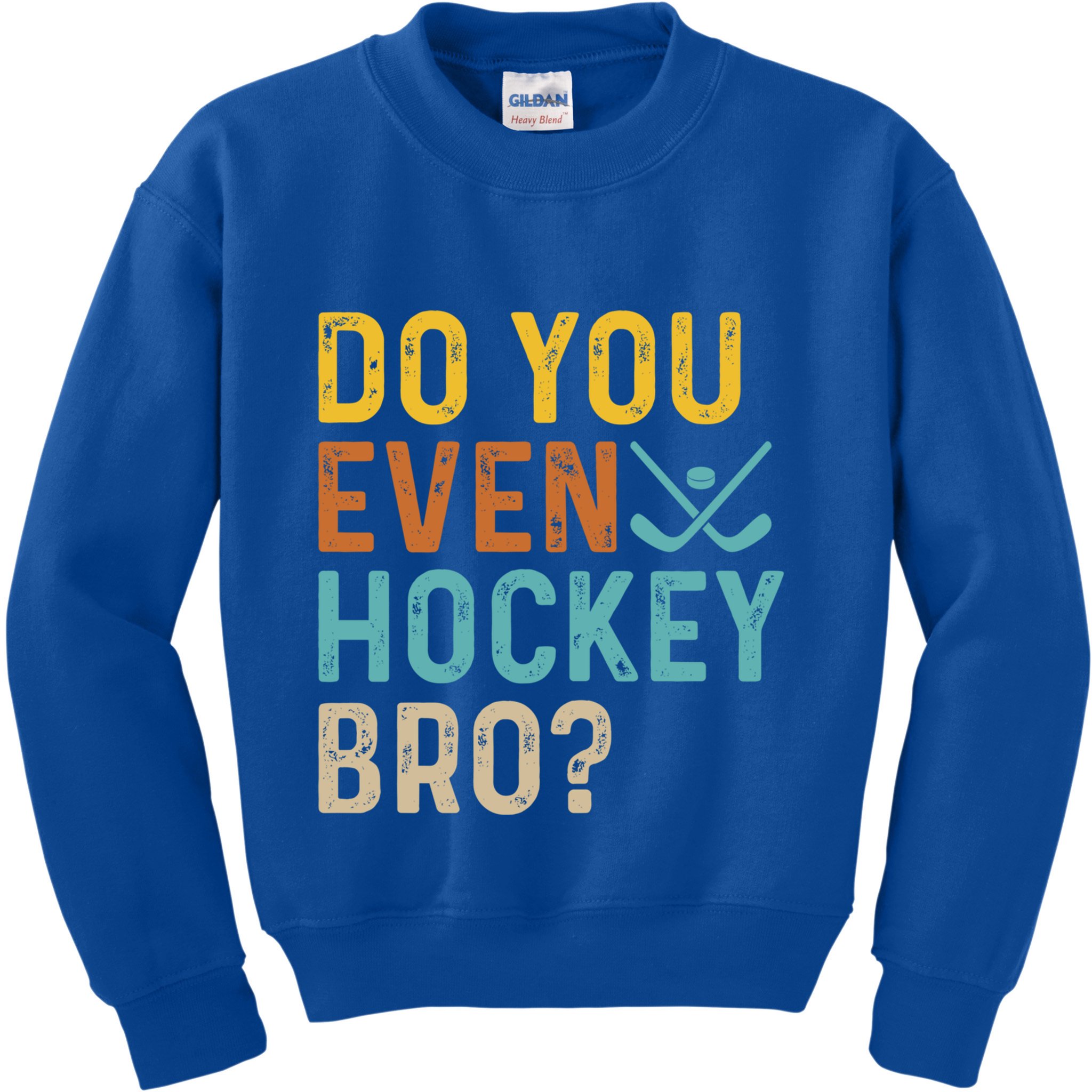 Hockey Bro? Do You Even Lift Bro? Funny Hockey Product Cool Gift Kids Sweatshirt
