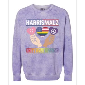 Harriswalz : Bridging Divides Building Unity Funny Gift Colorblast Crewneck Sweatshirt