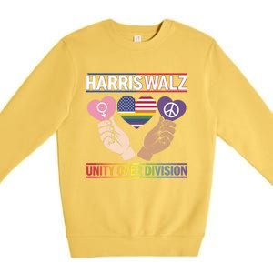 Harriswalz : Bridging Divides Building Unity Funny Gift Premium Crewneck Sweatshirt