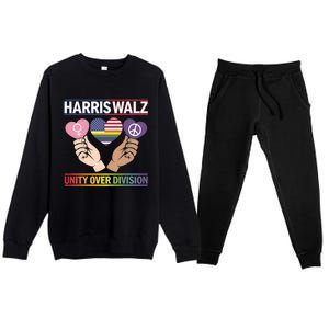 Harriswalz : Bridging Divides Building Unity Funny Gift Premium Crewneck Sweatsuit Set