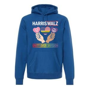 Harriswalz : Bridging Divides Building Unity Funny Gift Premium Hoodie