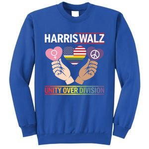 Harriswalz : Bridging Divides Building Unity Funny Gift Tall Sweatshirt