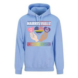 Harriswalz : Bridging Divides Building Unity Funny Gift Unisex Surf Hoodie