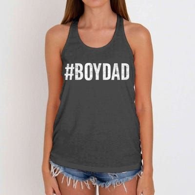 Hashtag Boy Dad Gift For Dad's With Sons Family Gift Women's Knotted Racerback Tank