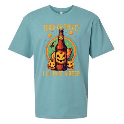 Halloween Beer Drinker Trick Or Treat Spooky Alcoholic Sueded Cloud Jersey T-Shirt