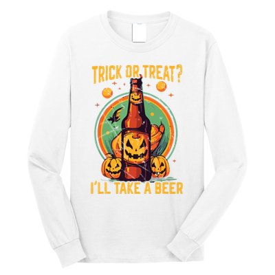 Halloween Beer Drinker Trick Or Treat Spooky Alcoholic Long Sleeve Shirt