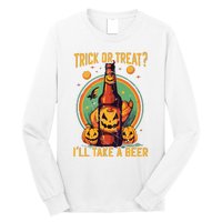 Halloween Beer Drinker Trick Or Treat Spooky Alcoholic Long Sleeve Shirt