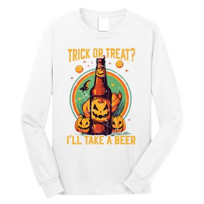 Halloween Beer Drinker Trick Or Treat Spooky Alcoholic Long Sleeve Shirt