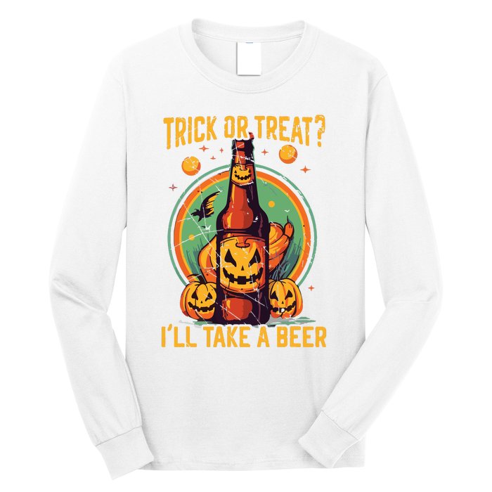 Halloween Beer Drinker Trick Or Treat Spooky Alcoholic Long Sleeve Shirt