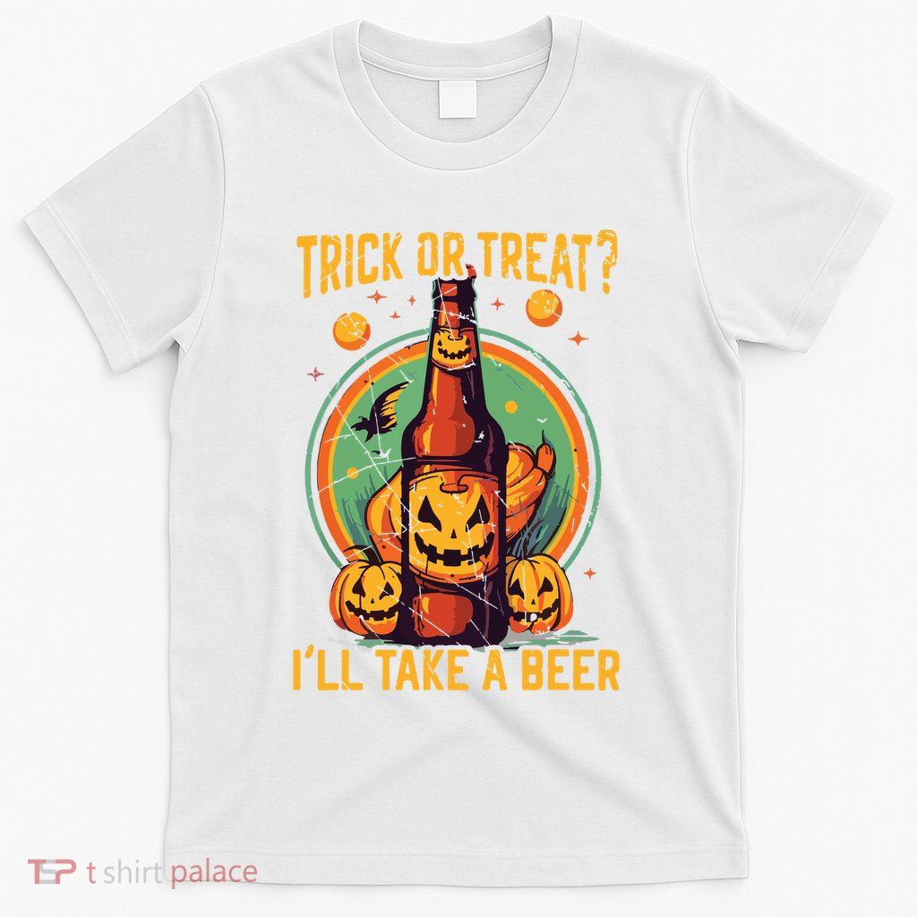Halloween Beer Drinker Trick Or Treat Spooky Alcoholic T-Shirt