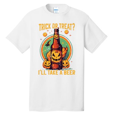 Halloween Beer Drinker Trick Or Treat Spooky Alcoholic Tall T-Shirt