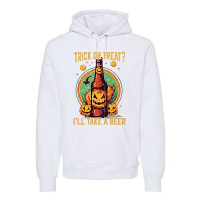 Halloween Beer Drinker Trick Or Treat Spooky Alcoholic Premium Hoodie