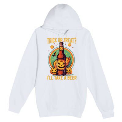 Halloween Beer Drinker Trick Or Treat Spooky Alcoholic Premium Pullover Hoodie