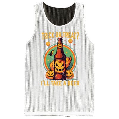 Halloween Beer Drinker Trick Or Treat Spooky Alcoholic Mesh Reversible Basketball Jersey Tank