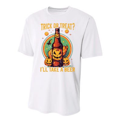 Halloween Beer Drinker Trick Or Treat Spooky Alcoholic Performance Sprint T-Shirt