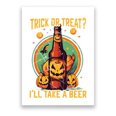 Halloween Beer Drinker Trick Or Treat Spooky Alcoholic Poster