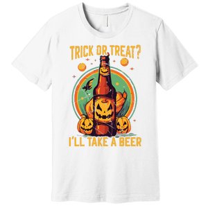 Halloween Beer Drinker Trick Or Treat Spooky Alcoholic Premium T-Shirt