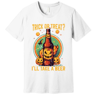 Halloween Beer Drinker Trick Or Treat Spooky Alcoholic Premium T-Shirt