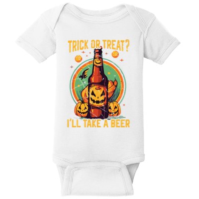 Halloween Beer Drinker Trick Or Treat Spooky Alcoholic Baby Bodysuit